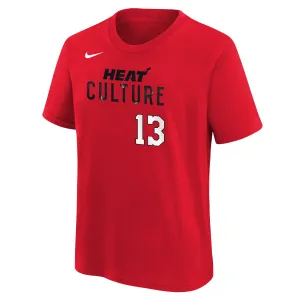 Bam Adebayo Nike HEAT Culture: Blood Red Name & Number Youth Tee
