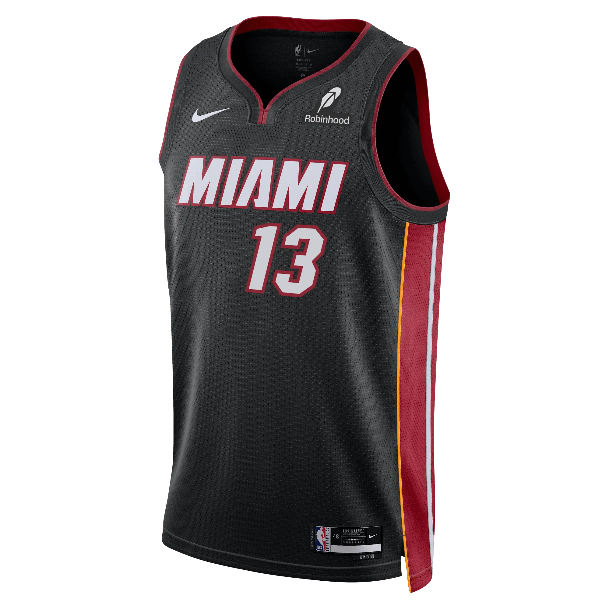Bam Adebayo Nike Miami HEAT Icon Black Youth Swingman Jersey