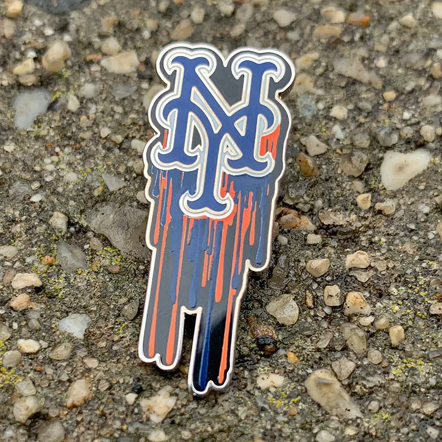 BLEED NY METS PIN