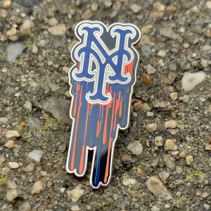 BLEED NY METS PIN