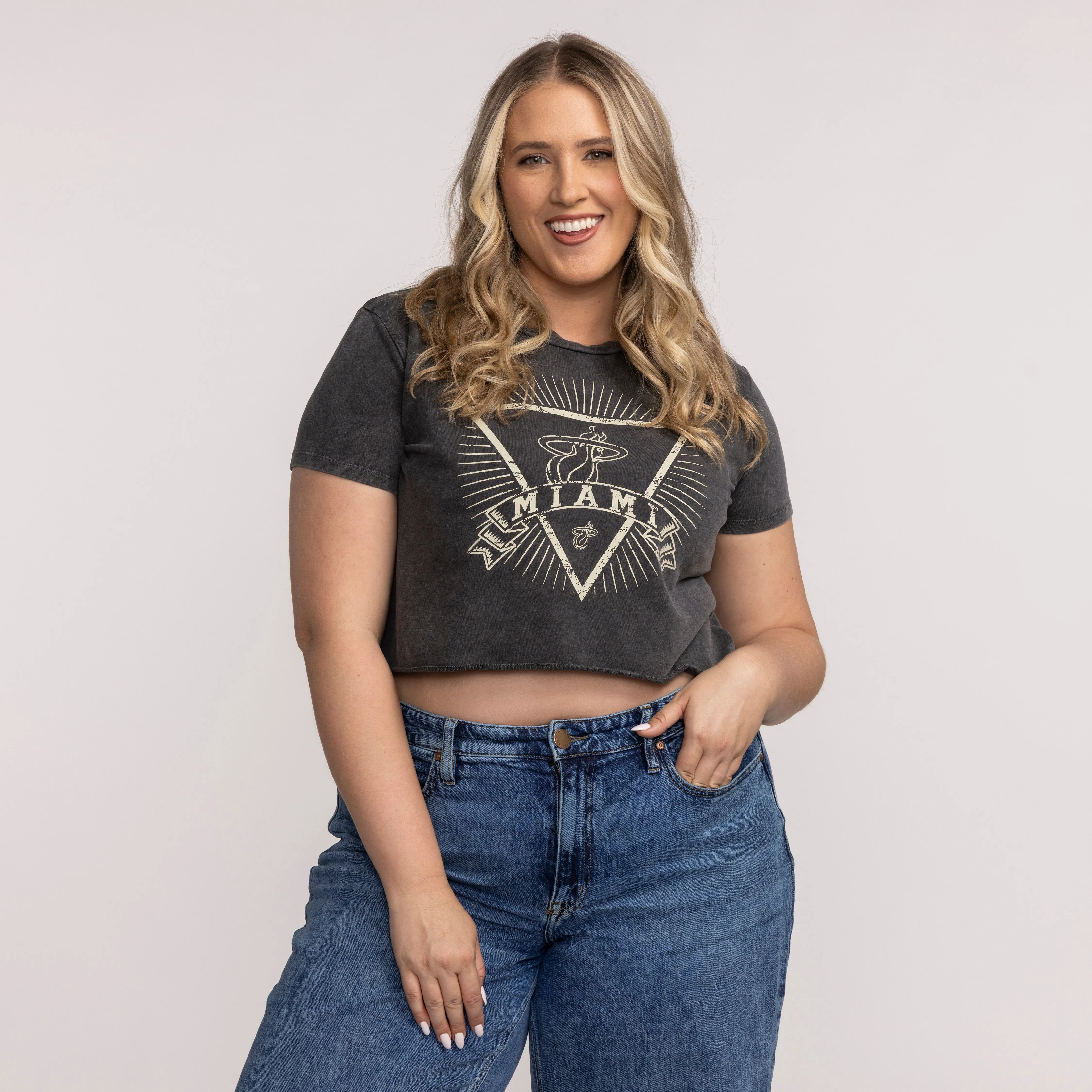 Concepts Sports Miami HEAT Grey Women's Crop Top