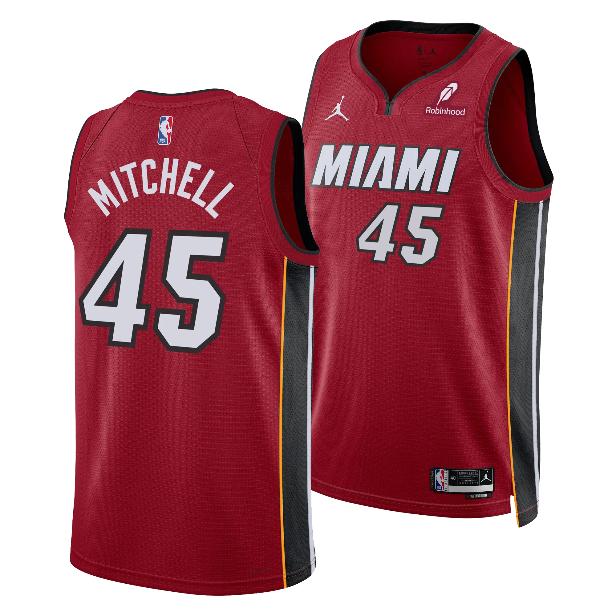Davion Mitchell Nike Jordan Brand Miami HEAT Statement Red Swingman Youth Jersey