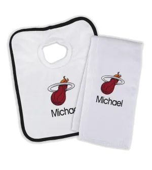 Designs by Chad and Jake Miami HEAT Custom Infant Bib & Cloth set
