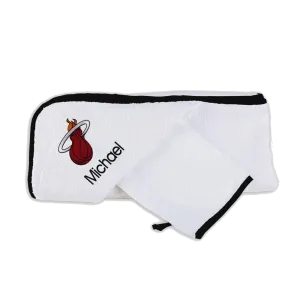 Designs by Chad and Jake Miami HEAT Custom Infant Hooded Towel Set