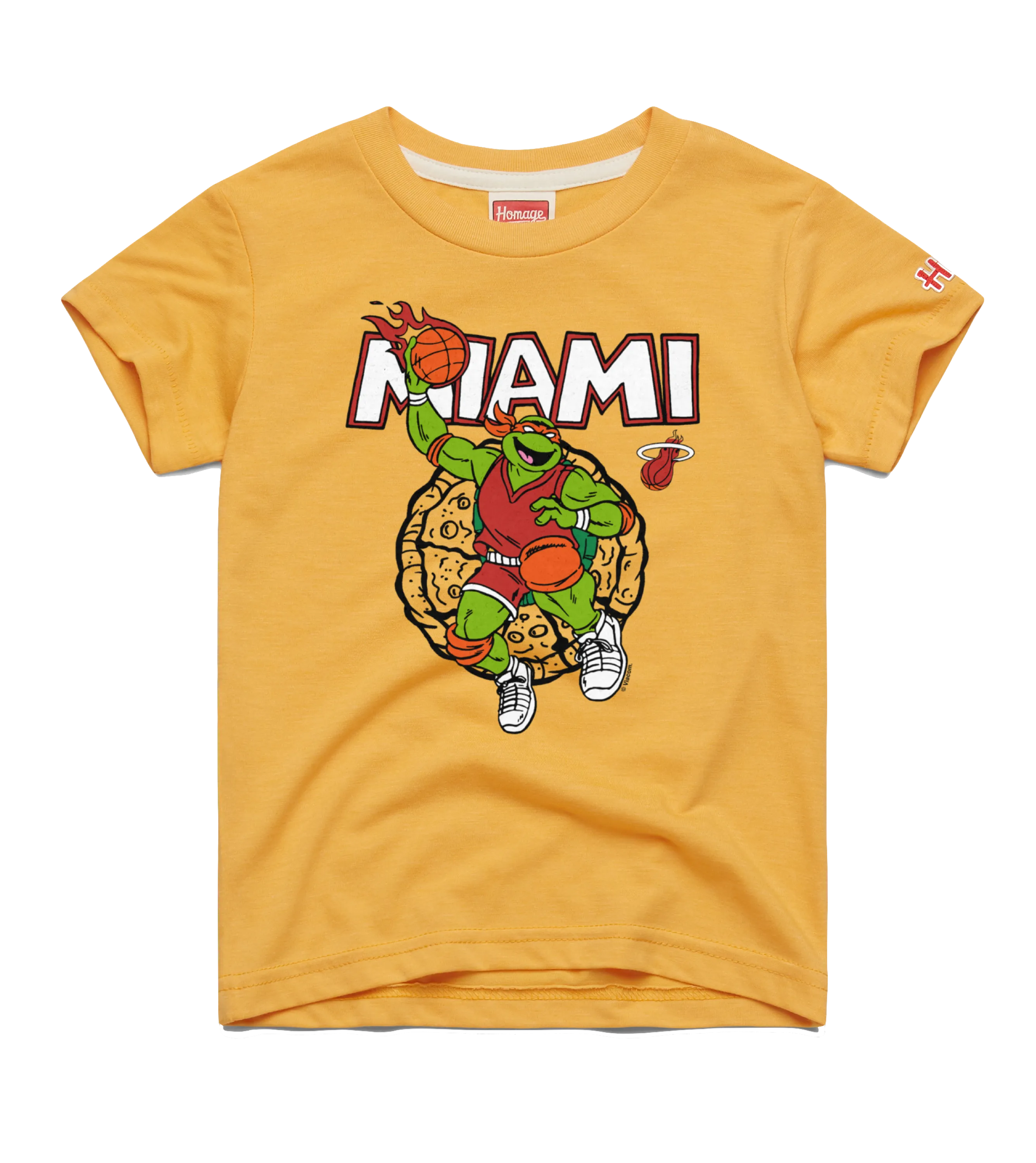 Homage Miami HEAT Yellow TMNT Youth Tee