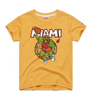 Homage Miami HEAT Yellow TMNT Youth Tee