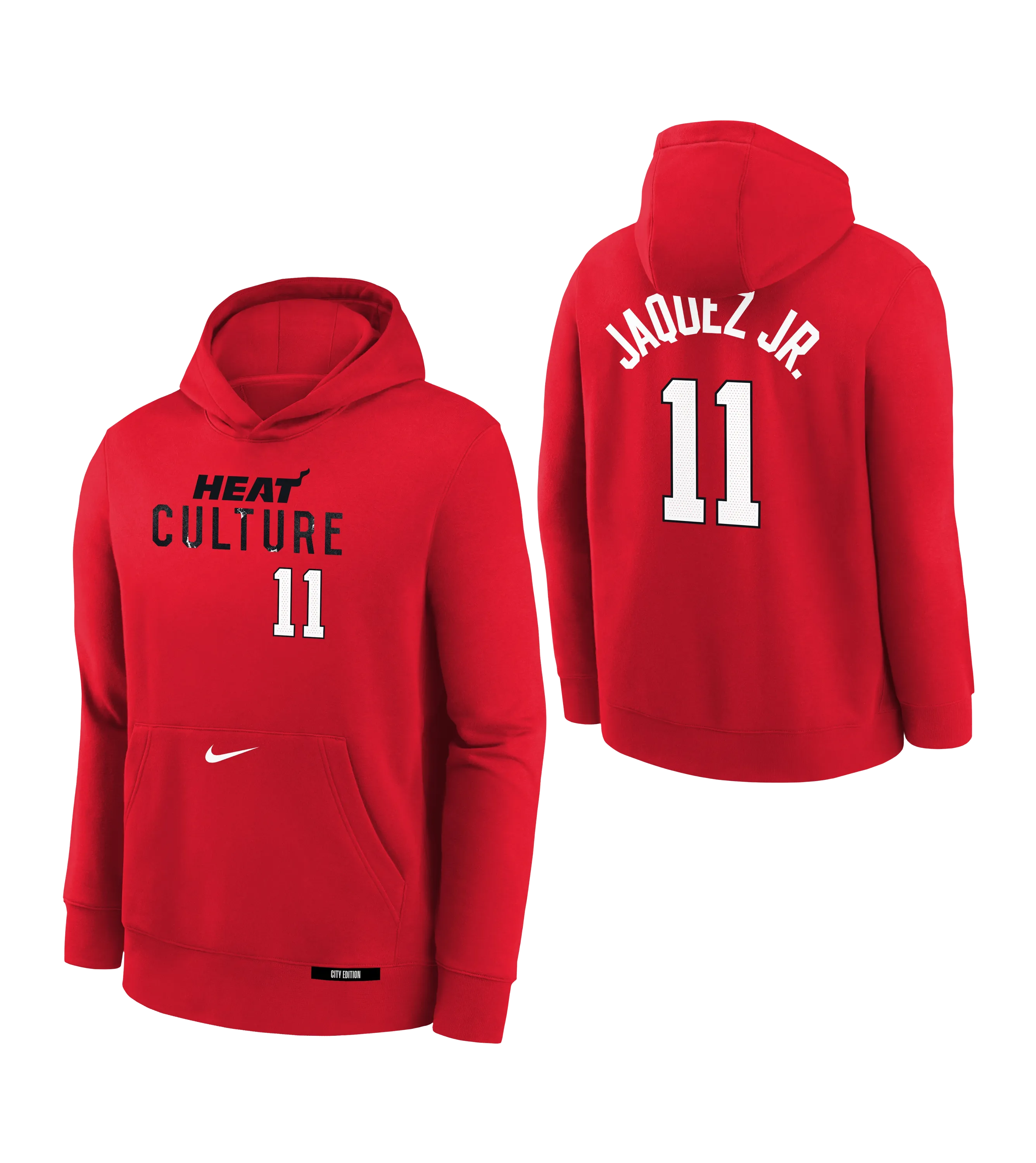Jaime Jaquez Jr. Nike HEAT Culture: Blood Red Name & Number Youth Hoodie
