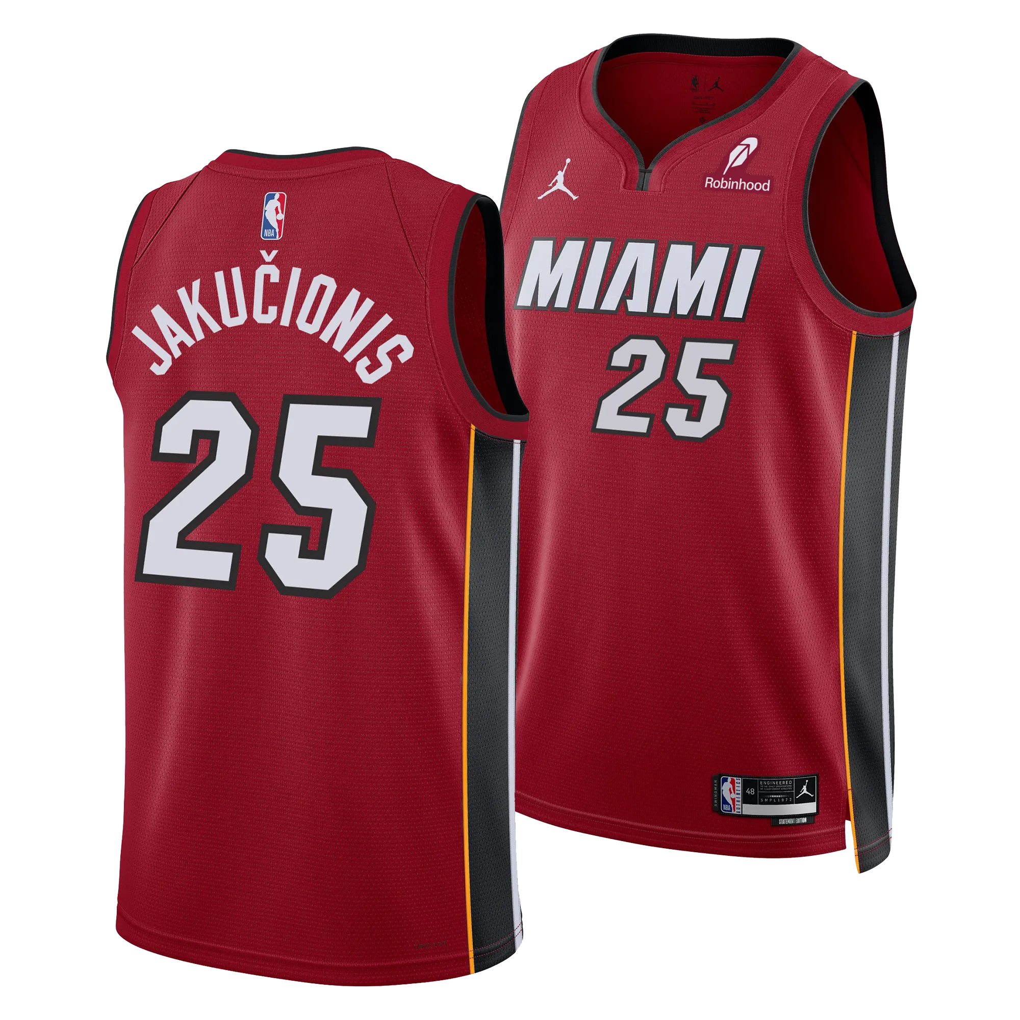Kasparas Jakuionis Nike Jordan Brand Miami HEAT Statement Red Swingman Youth Jersey