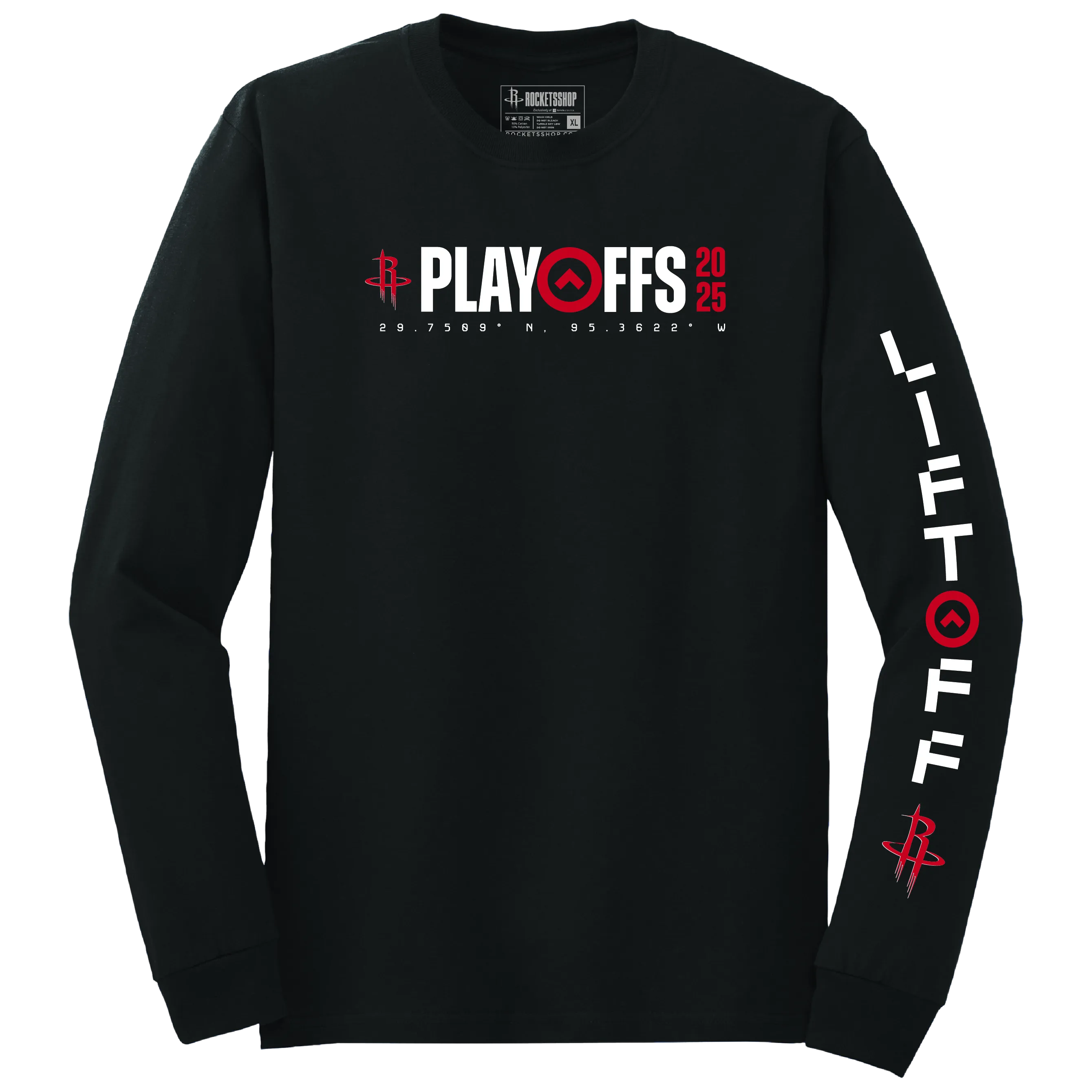Men's Houston Rockets 2025 Playoffs Mantra Long-Sleeve T-Shirt