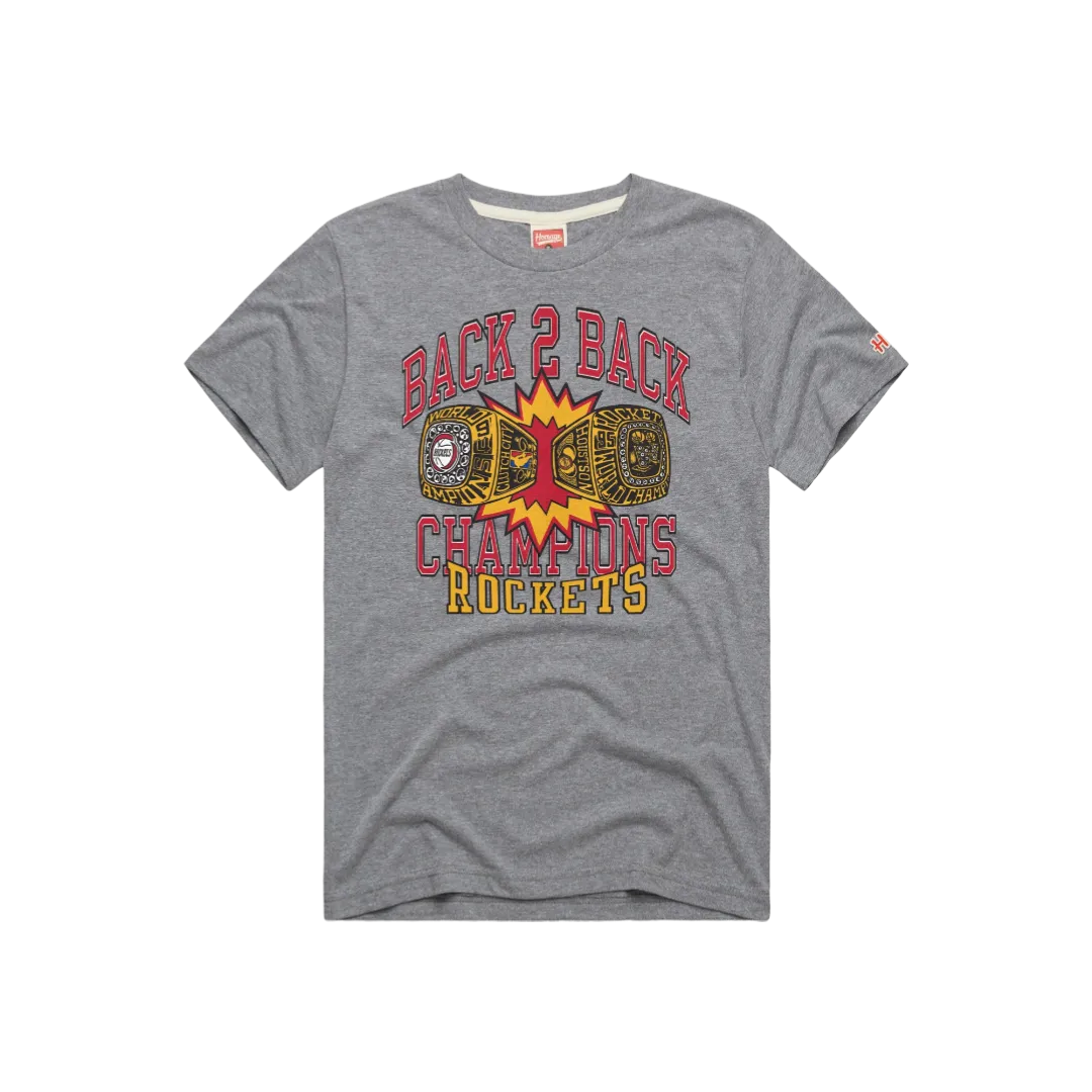 Men's Houston Rockets Homage HWC Back2Back Rings T-Shirt