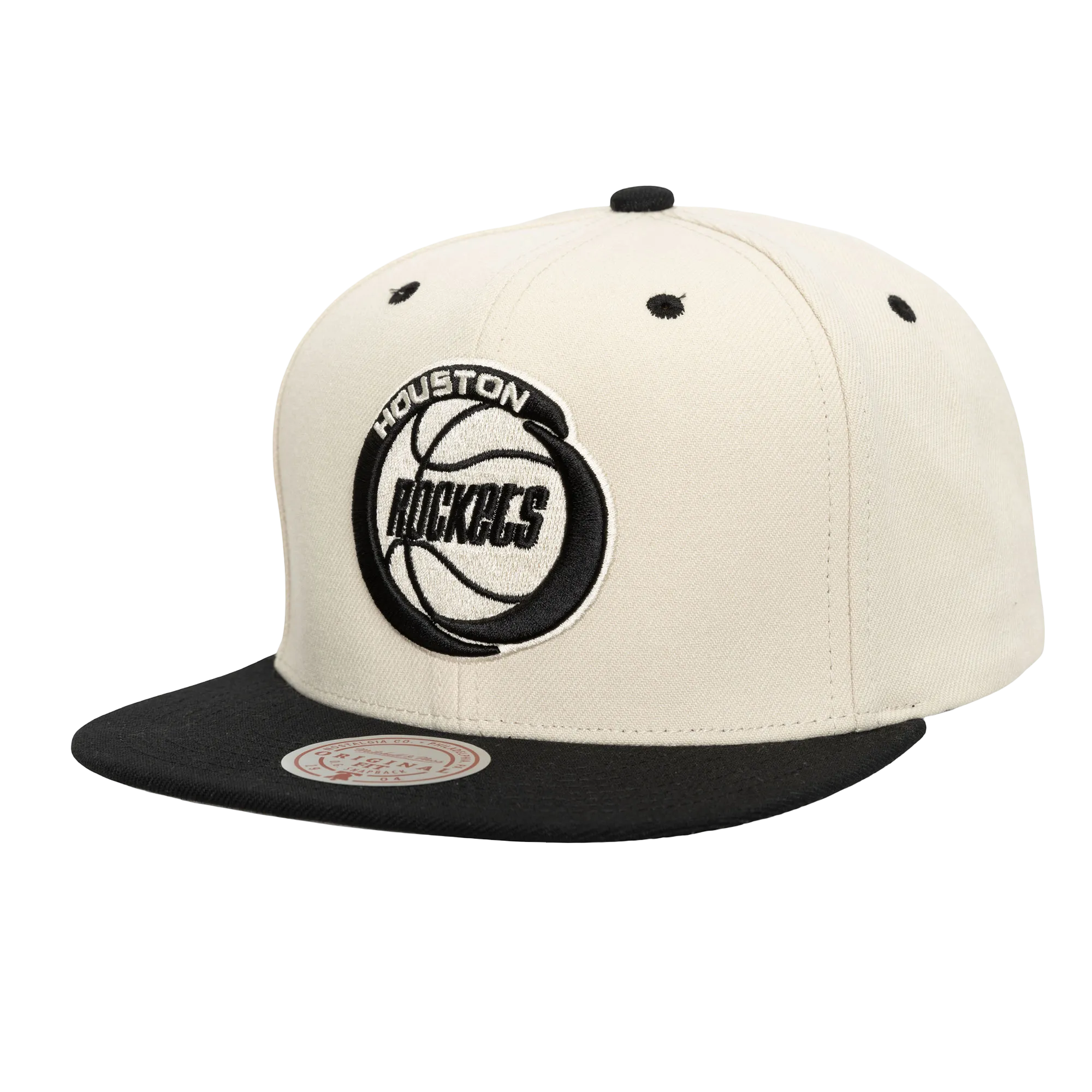 Men's Houston Rockets Mitchell & Ness HWC Cream Adjustable Cap