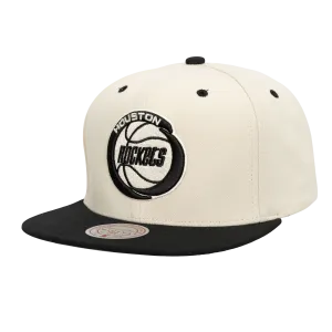 Men's Houston Rockets Mitchell & Ness HWC Cream Adjustable Cap