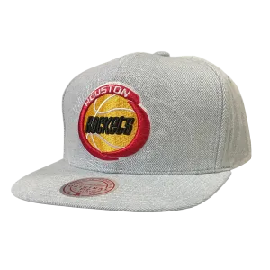 Men's Houston Rockets Mitchell & Ness HWC Denim Stitcher Adjustable Cap