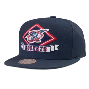 Men's Houston Rockets Mitchell & Ness HWC Diamonds Up Adjustable Cap