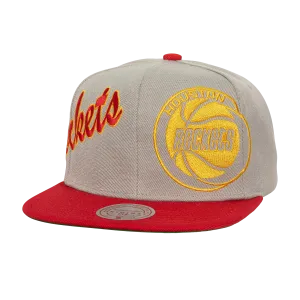 Men's Houston Rockets Mitchell & Ness HWC Knock Out Panel Adjustable Cap