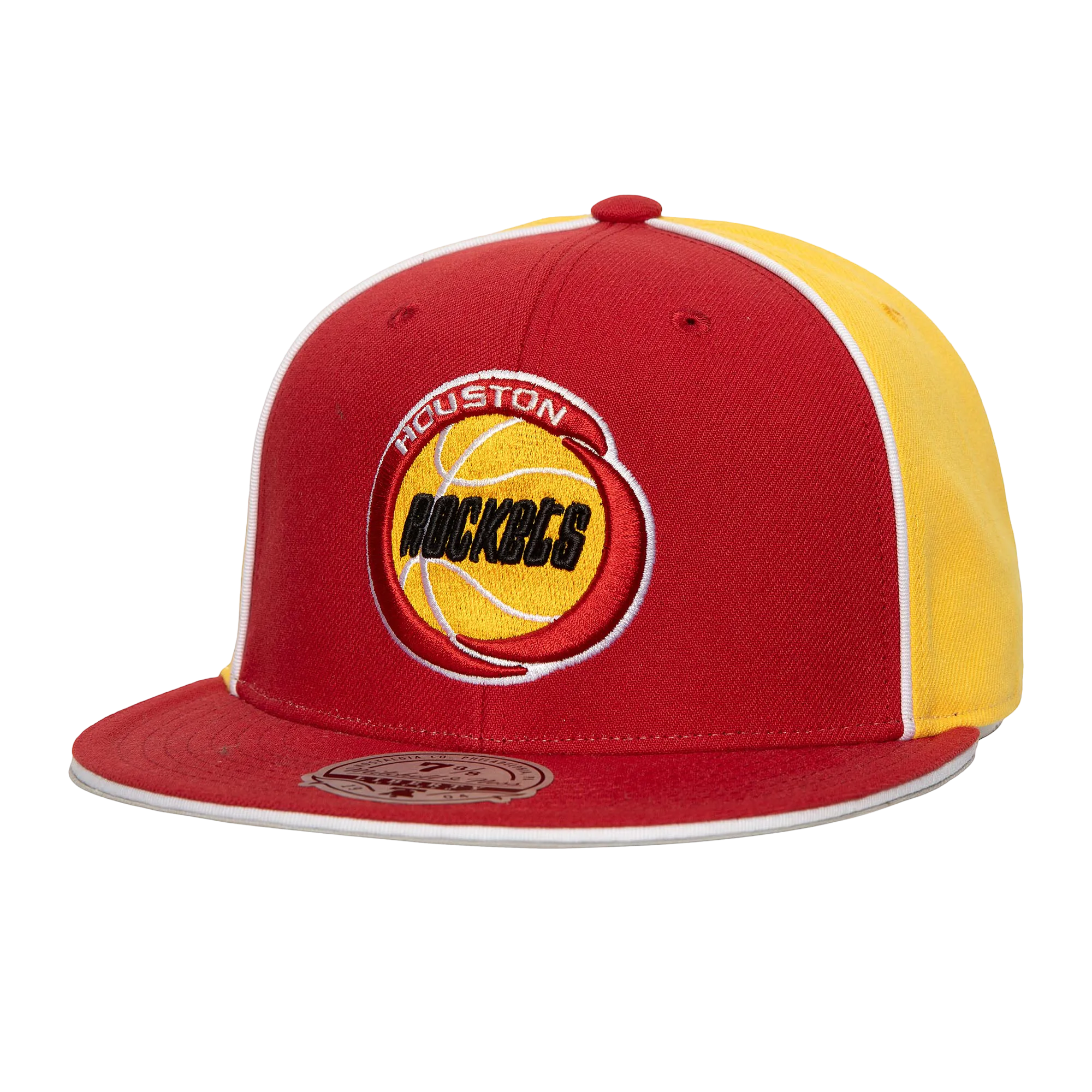 Men's Houston Rockets Mitchell & Ness HWC Pipe Down Fitted Cap