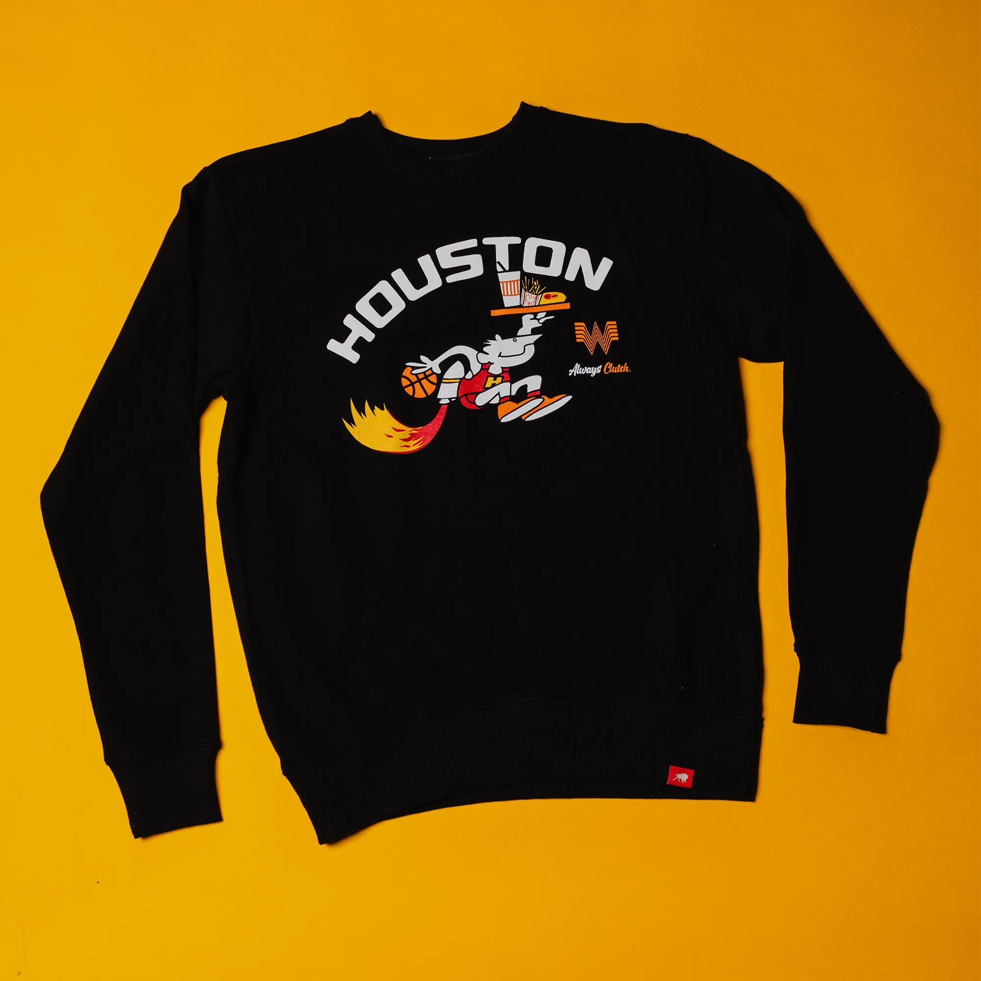 Men's Houston Rockets x Whataburger Sportiqe Always Clutch Crewneck Sweatshirt
