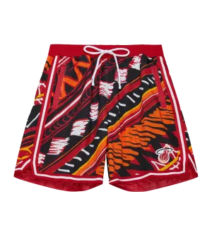 Mitchell & Ness Miami HEAT Game Day Pattern Shorts