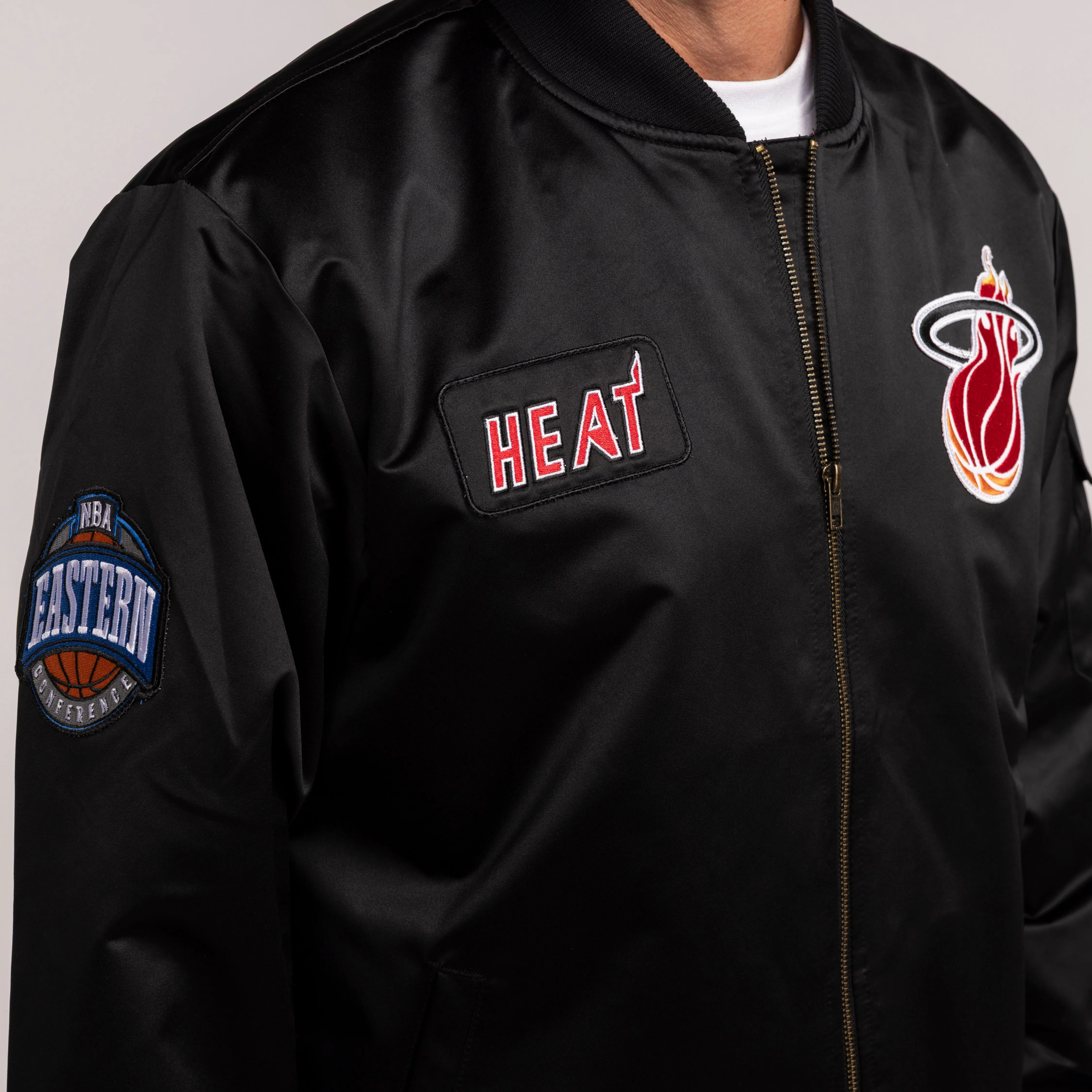 Mitchell & Ness Miami HEAT Satin Bomber
