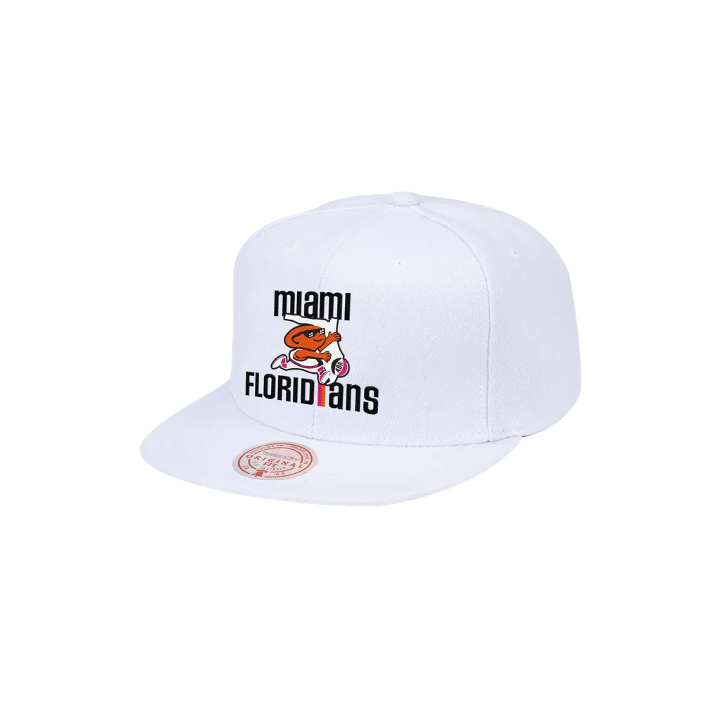 Mitchell and Ness Miami Floridians White Snapback