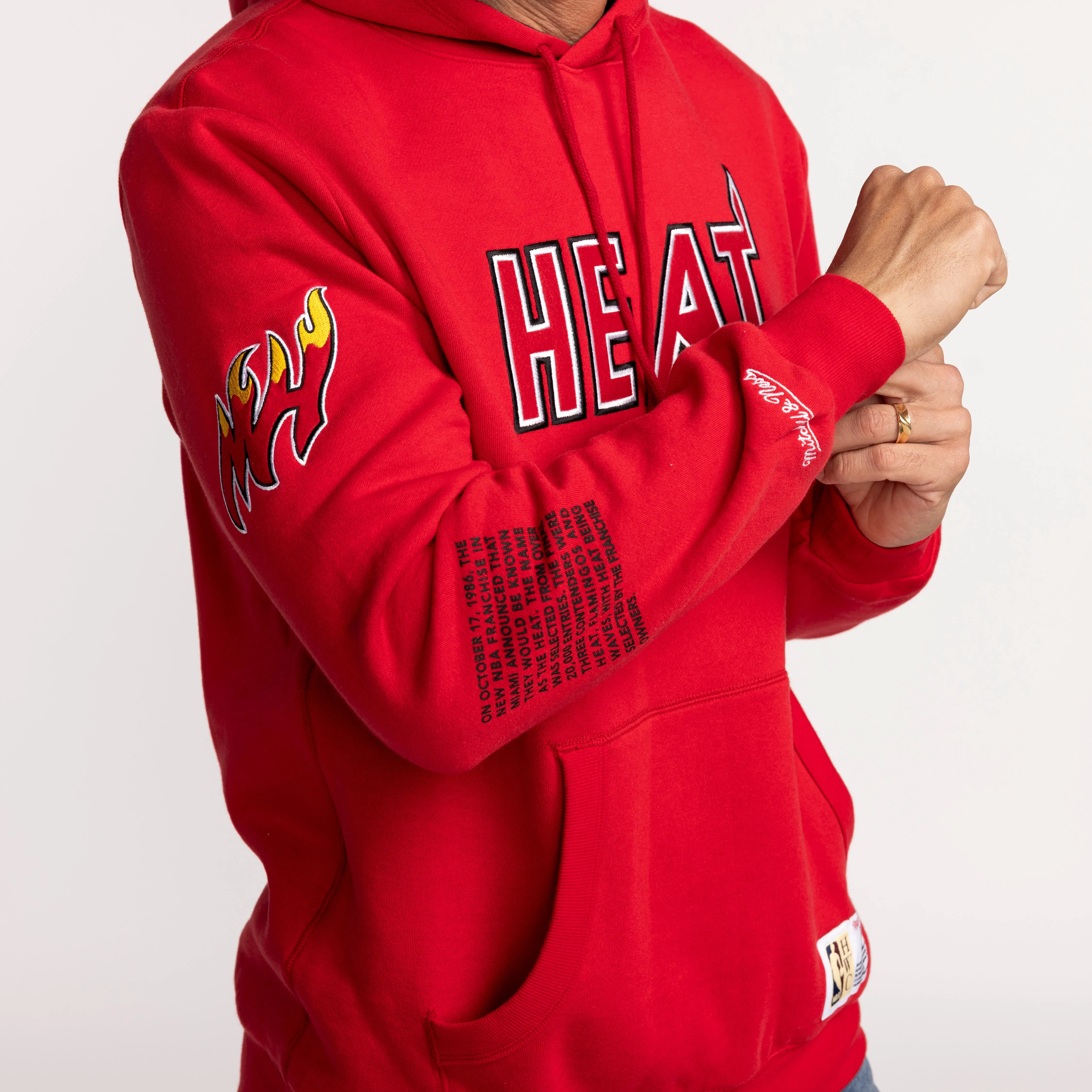 Mitchell and Ness Miami HEAT Origins Fleece Hoodie