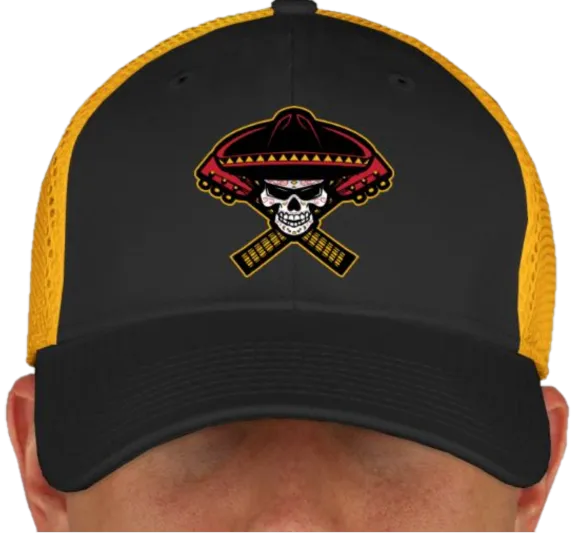 New Era Stretch Fit Mesh Hat - Black/Gold