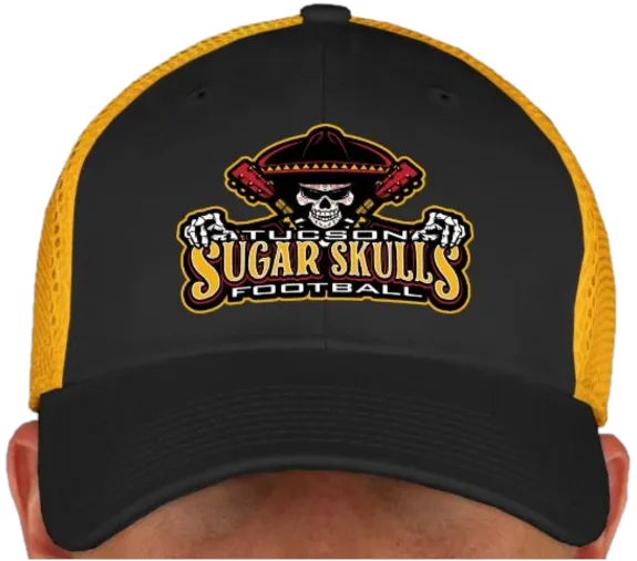 New Era Stretch Fit Mesh Hat - Black/Gold