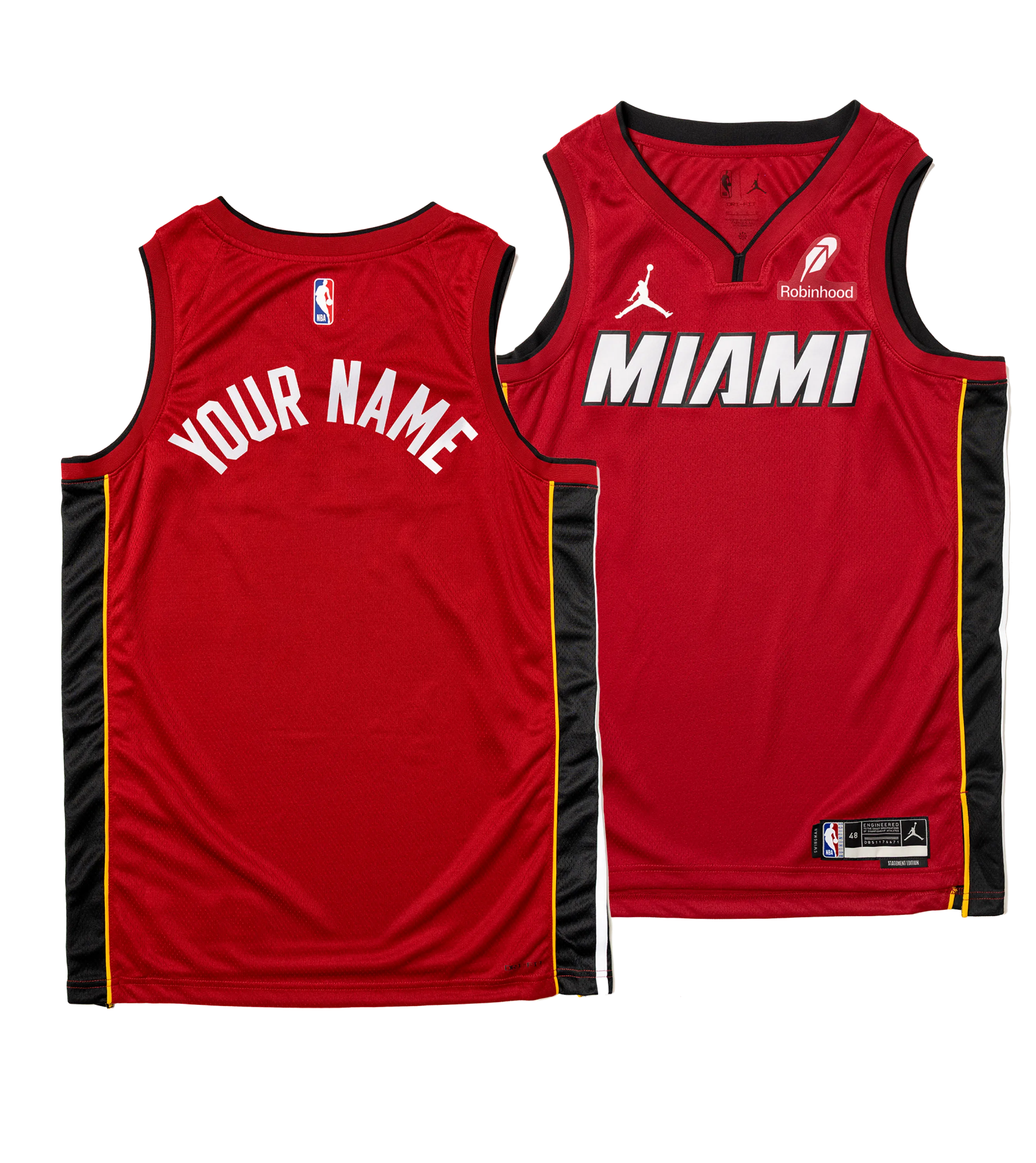 Personalized Nike Jordan Brand Miami HEAT Statement Red Swingman Youth Jersey - Summer Mashup
