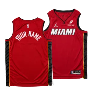 Personalized Nike Jordan Brand Miami HEAT Statement Red Swingman Youth Jersey - Summer Mashup