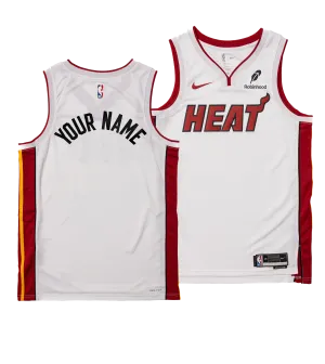 Personalized Nike Miami HEAT Association White Swingman Jersey - Summer Mashup