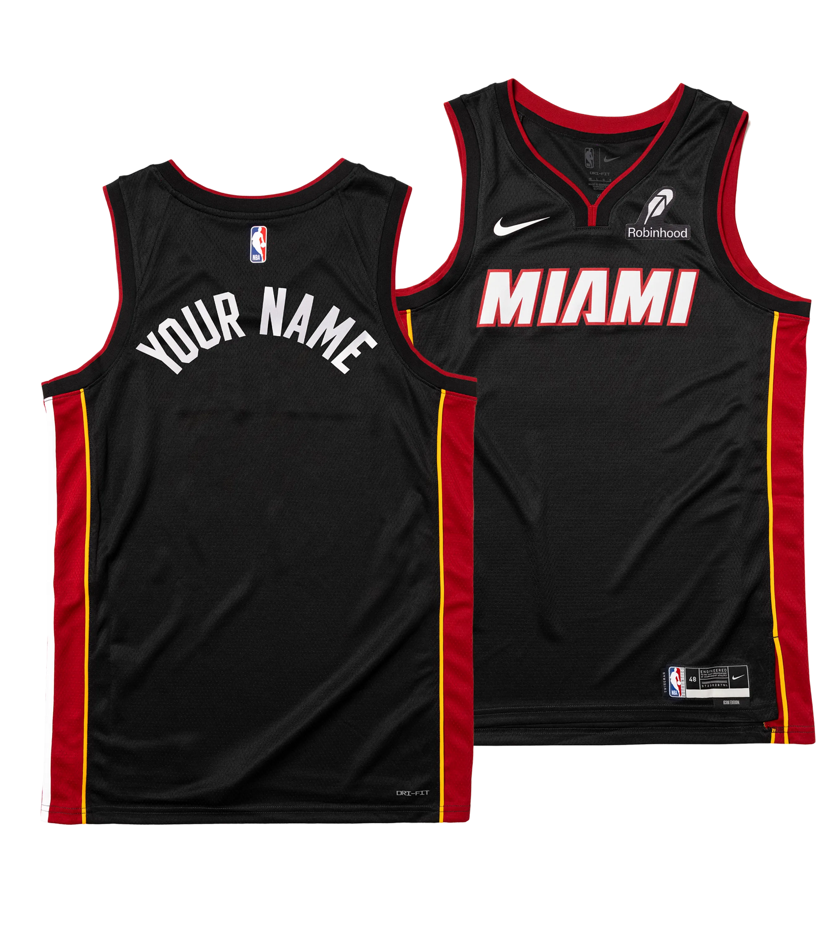 Personalized Nike Miami HEAT Icon Black Youth Swingman Jersey - Summer Mashup
