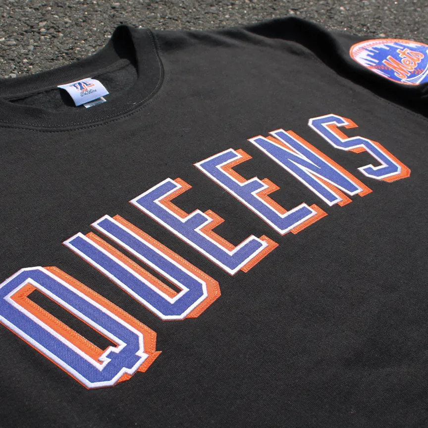 QUEENS "Shea Road" Mets (CREW NECK) - BLACK