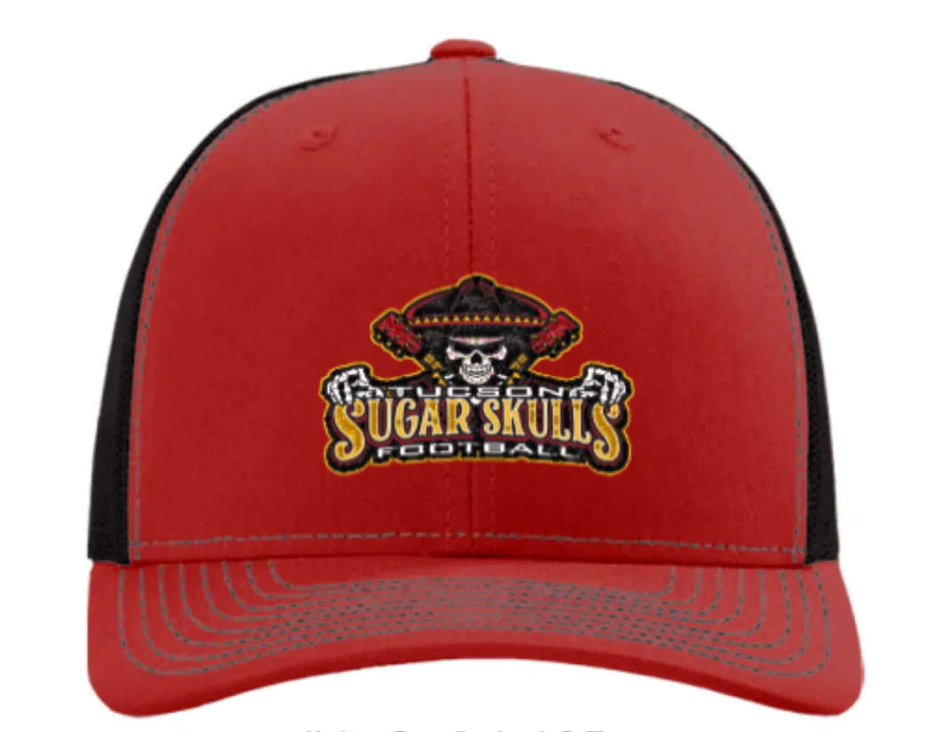 Richardson Trucker Snapback Cap - Red/Black