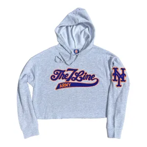 The 7 Line Army x Mets Chenille | Ladies cropped sweatshirt (Grey)