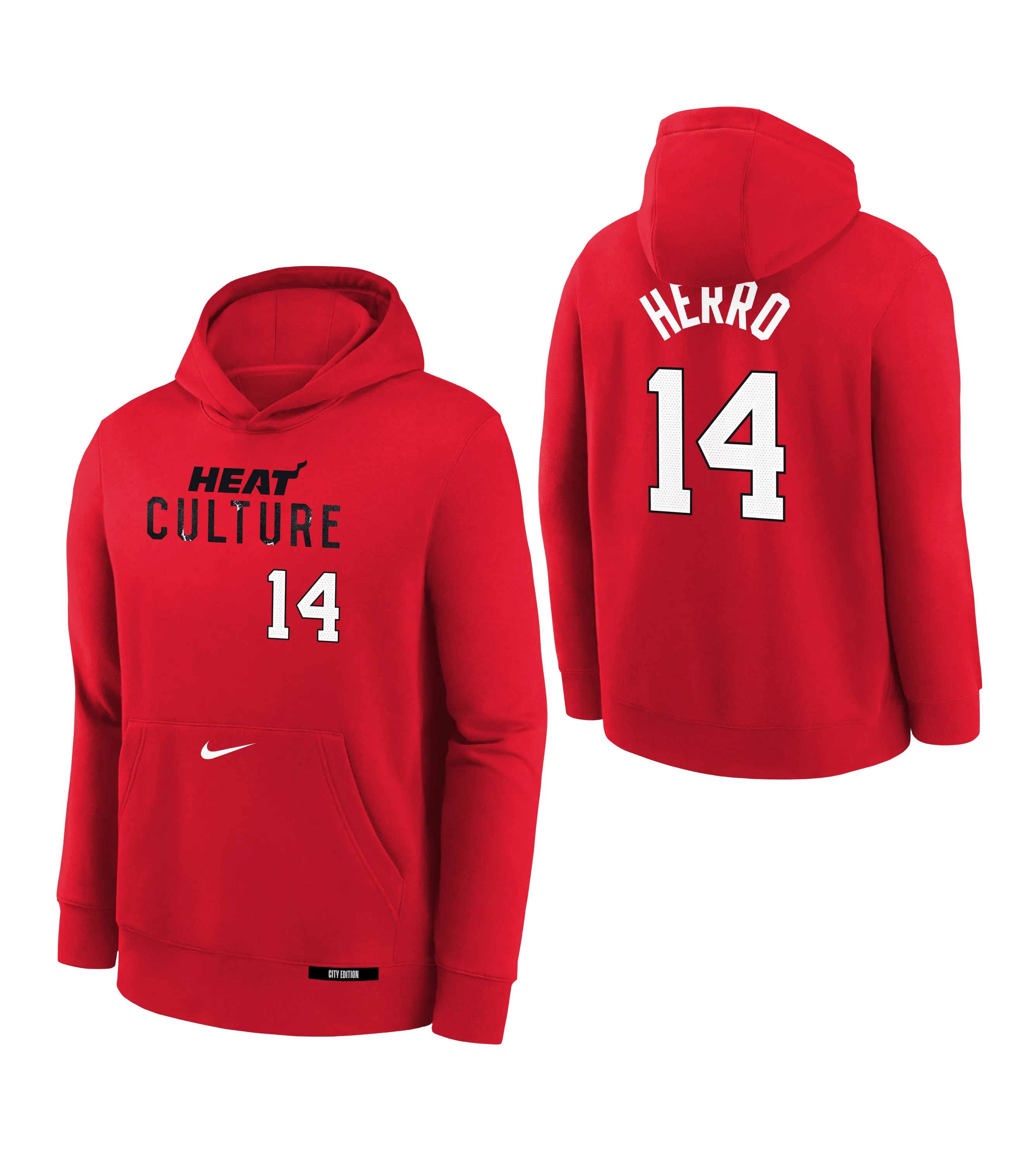 Tyler Herro Nike HEAT Culture: Blood Red Name & Number Youth Hoodie