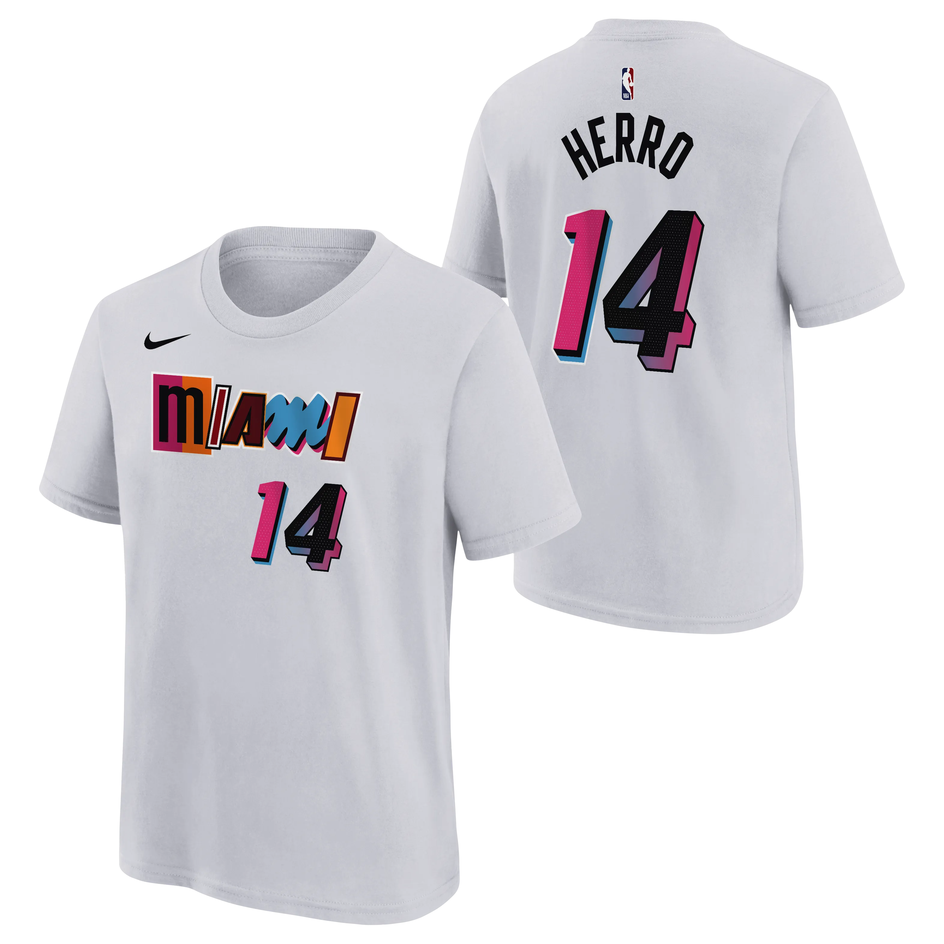 Tyler Herro Nike Miami Mashup Vol. 2 Name & Number Youth Tee