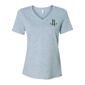 Women's Houston Rockets Heather Gray V-Neck T-Shirt