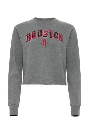 Women's Houston Rockets Sportiqe Crewneck Crop Sweatshirt